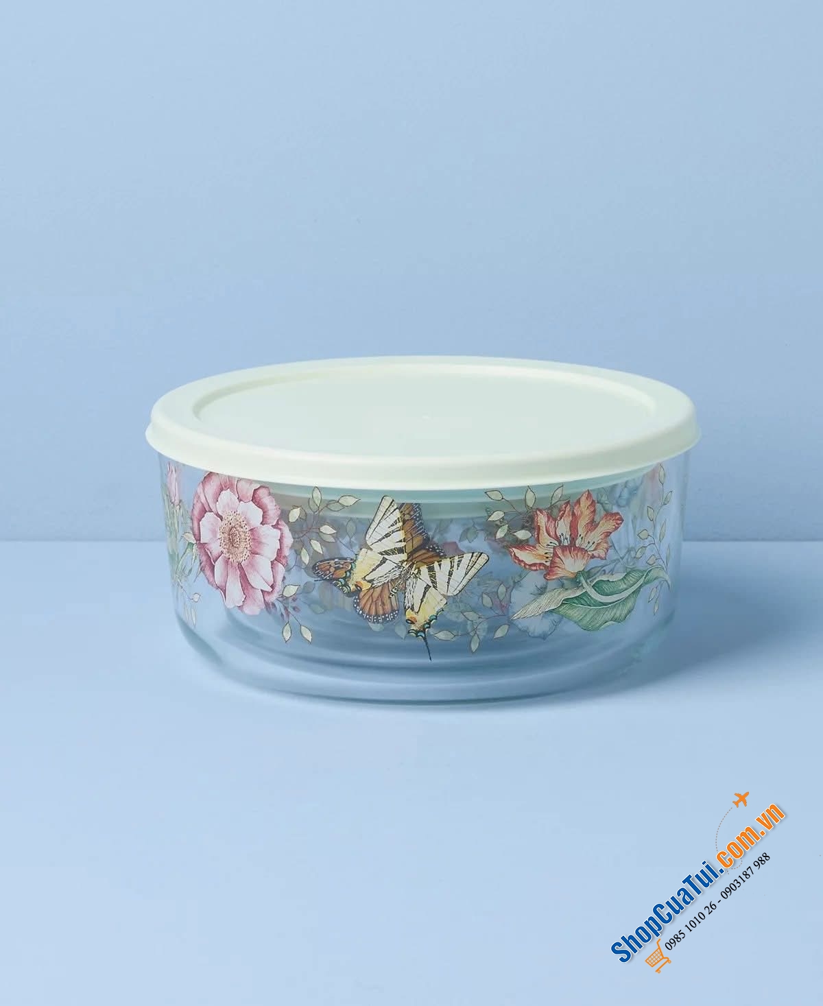 Sét hộp thủy tinh 4 món đựng thực phẩm Lenox Butterfly Meadow.