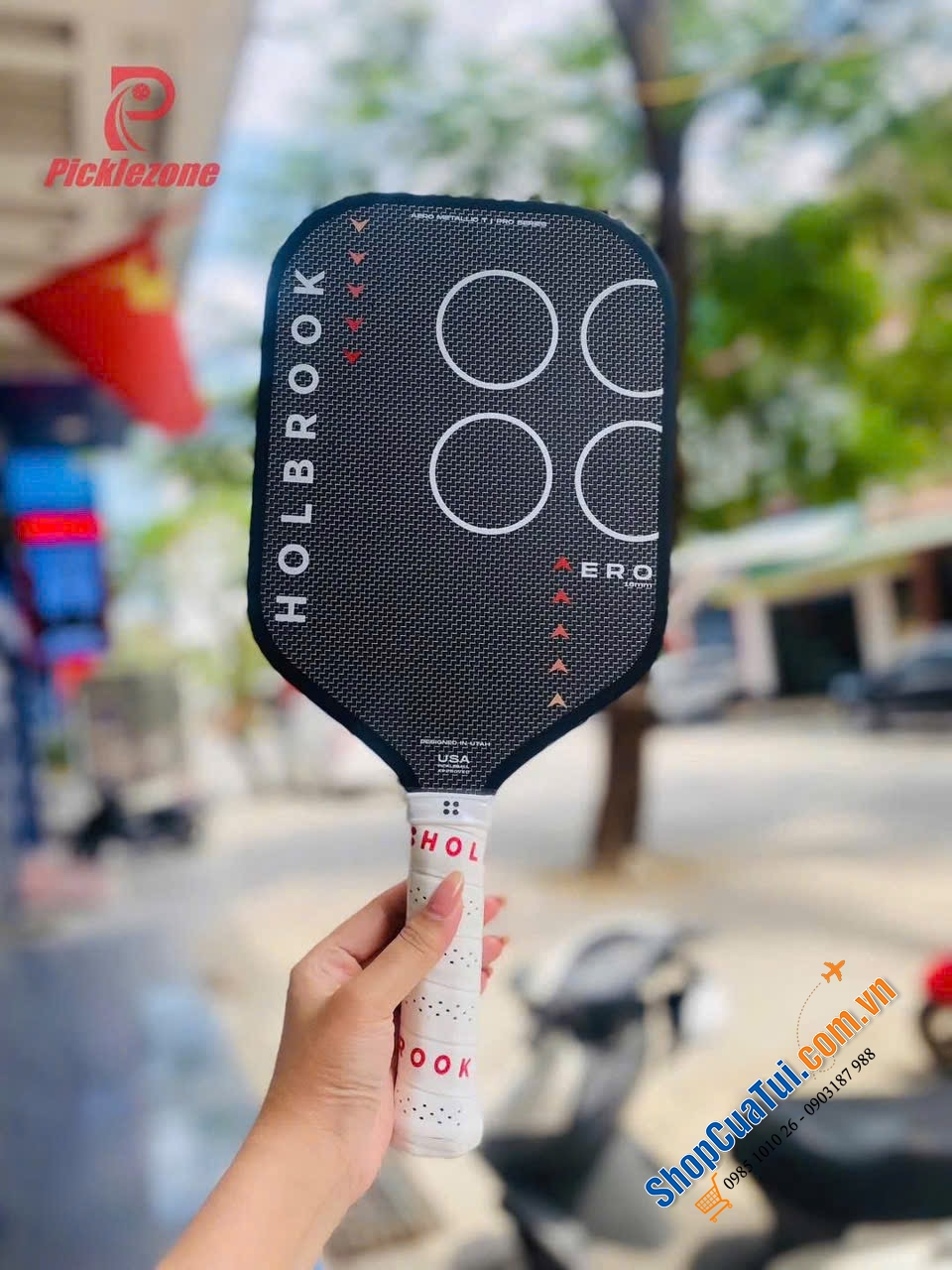 Vợt Pickleball HOLBROOK AERO T METALLIC 14mm – thiên về sức mạnh, lực đánh đầy uy lực - Chuẩn thi đấu quốc tế USAPA Approved