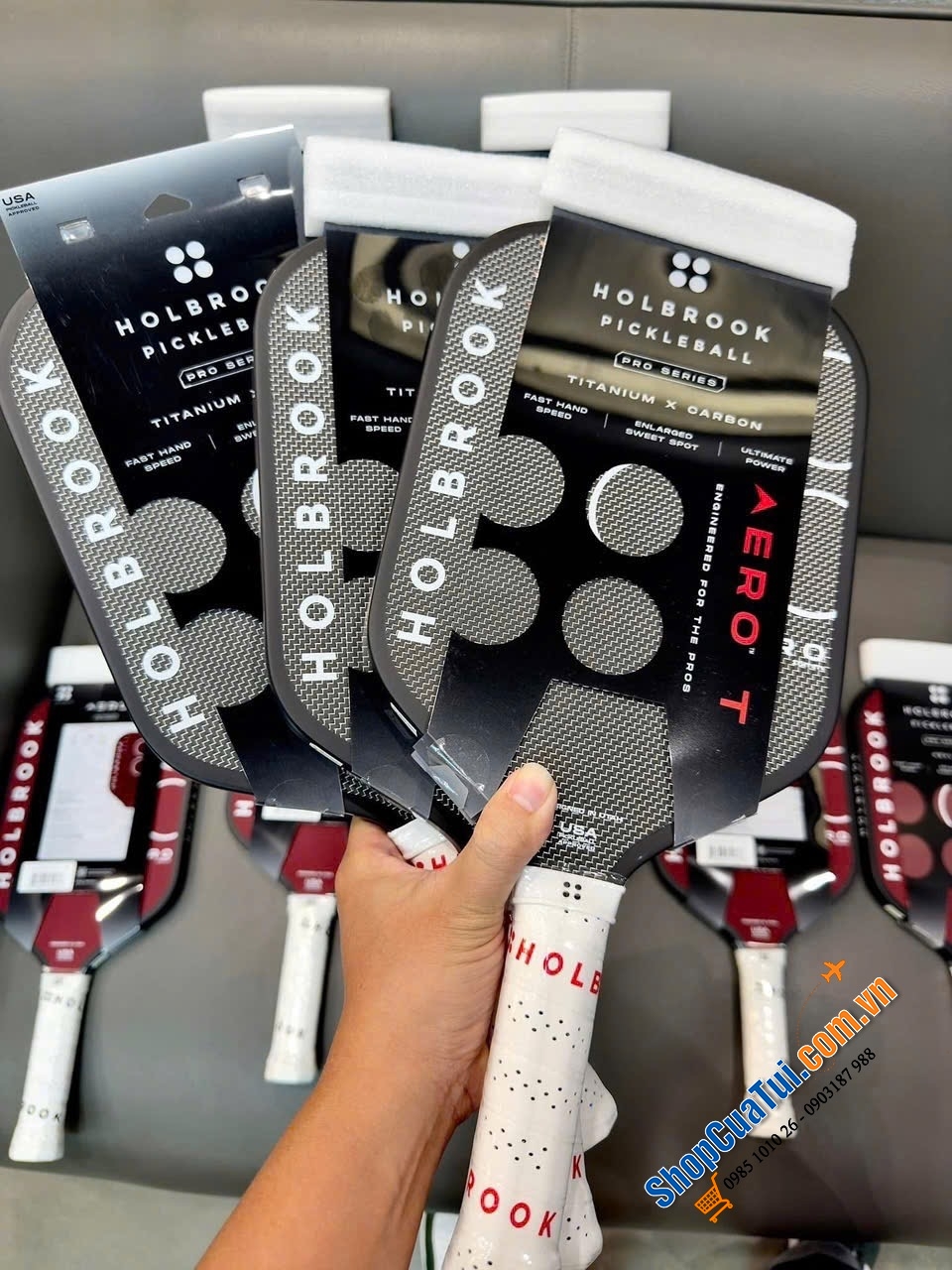 Vợt Pickleball HOLBROOK AERO T METALLIC 16mm – kiểm soát tuyệt vời, cảm giác bóng nhạy bén - Chuẩn thi đấu quốc tế USAPA Approved