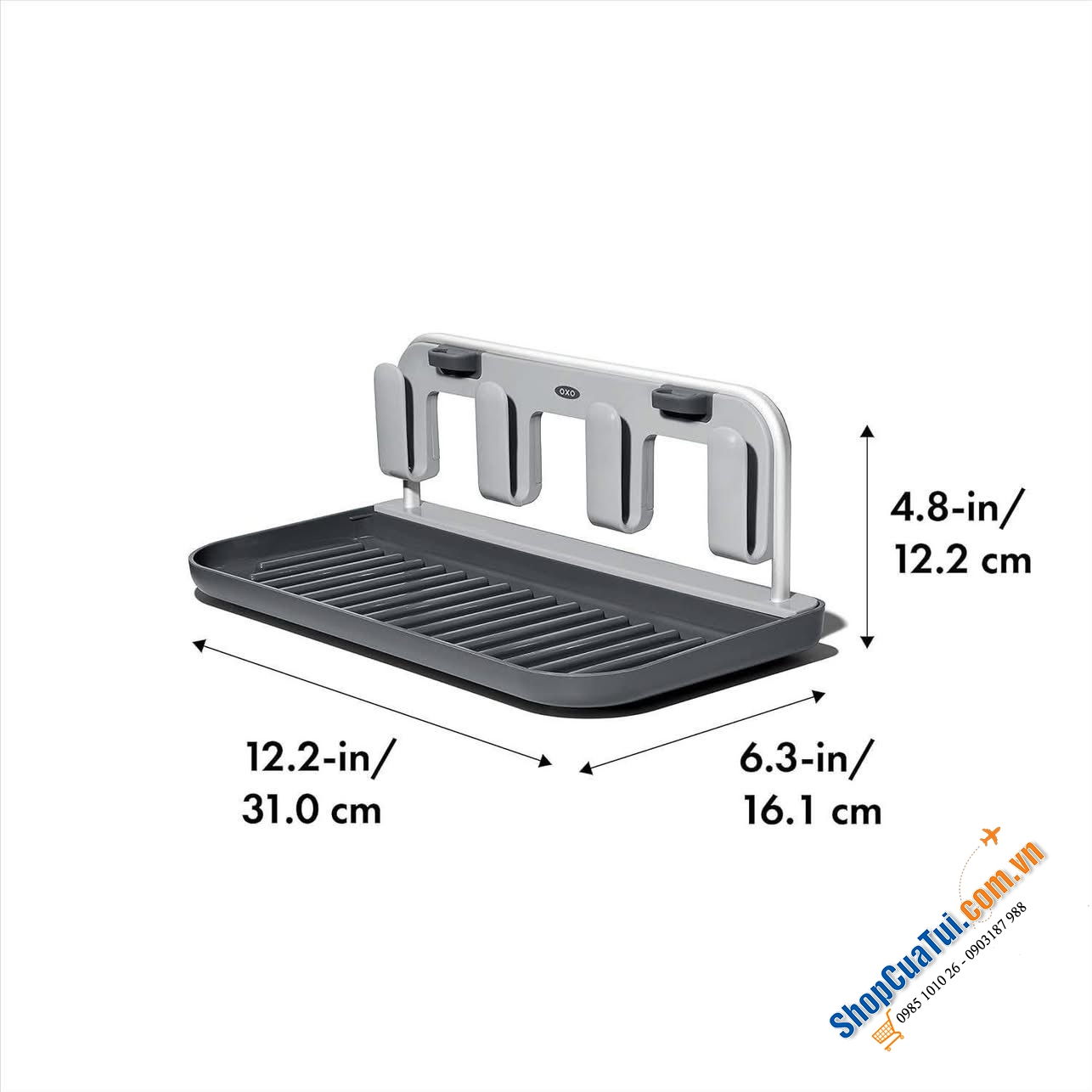 Trọn bộ dụng cụ cọ rửa & giá làm giáo nước bình cốc Oxo.