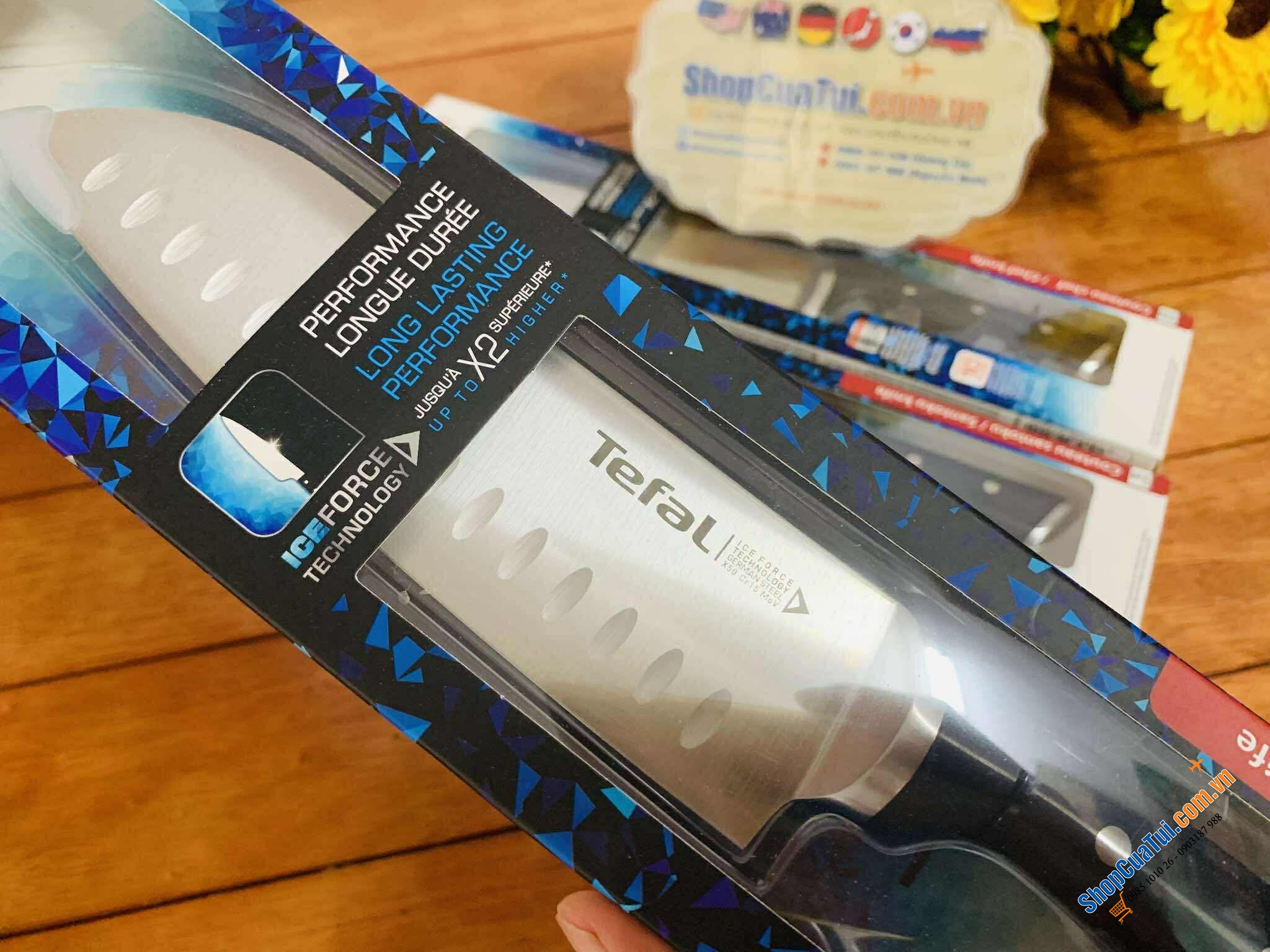 Dao Tefal Ice Force K23206 Santoku 18 cm mũi tù – Đỉnh cao của nghệ thuật cắt gọt
