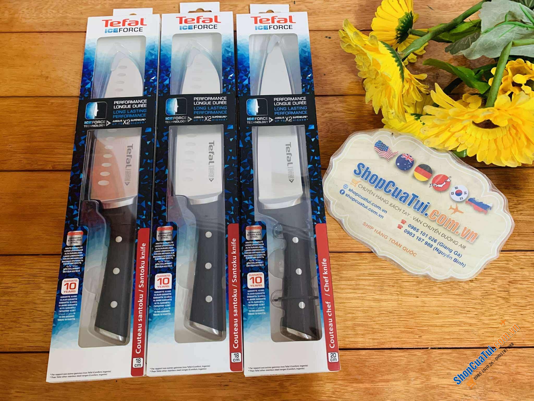 Dao Tefal Ice Force K23206 Santoku 18 cm mũi tù – Đỉnh cao của nghệ thuật cắt gọt