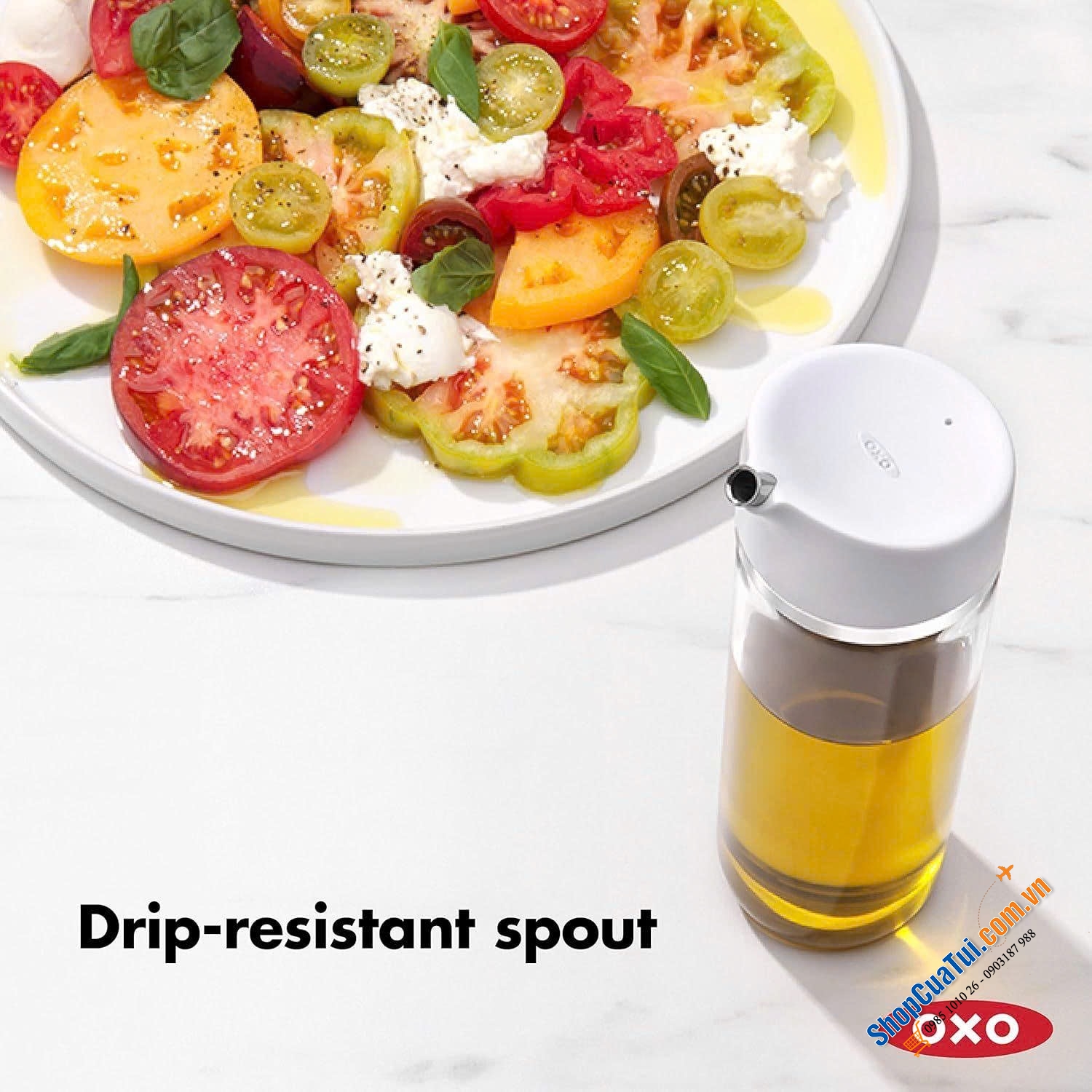 Bình đựng dầu giấm có vòi rót chính xác Oxo 355ml.
