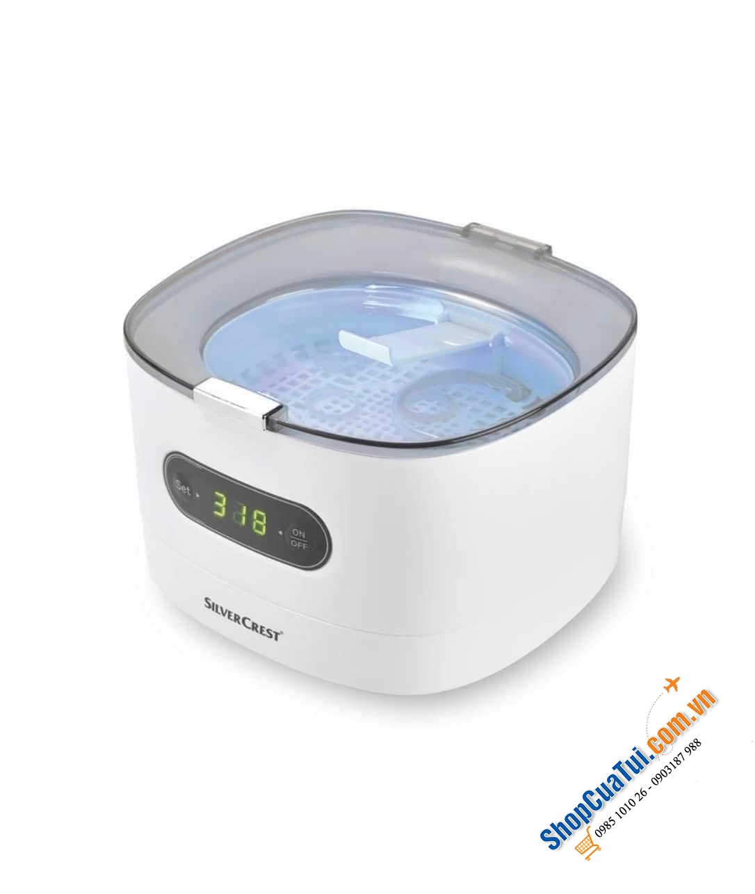 Máy làm sạch đồ trang sức bằng sóng siêu âm Silvercrest UltraSonic SUR 48D5 50W 0.6l nội địa Đức