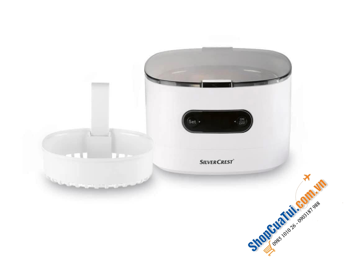 Máy làm sạch đồ trang sức bằng sóng siêu âm Silvercrest UltraSonic SUR 48D5 50W 0.6l nội địa Đức