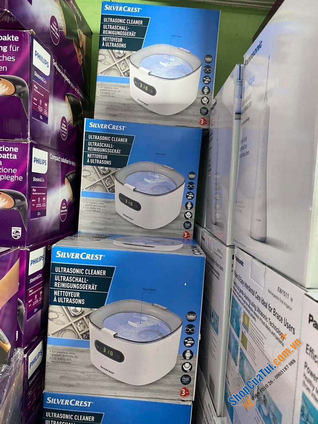 Máy làm sạch đồ trang sức bằng sóng siêu âm Silvercrest UltraSonic SUR 48D5 50W 0.6l nội địa Đức