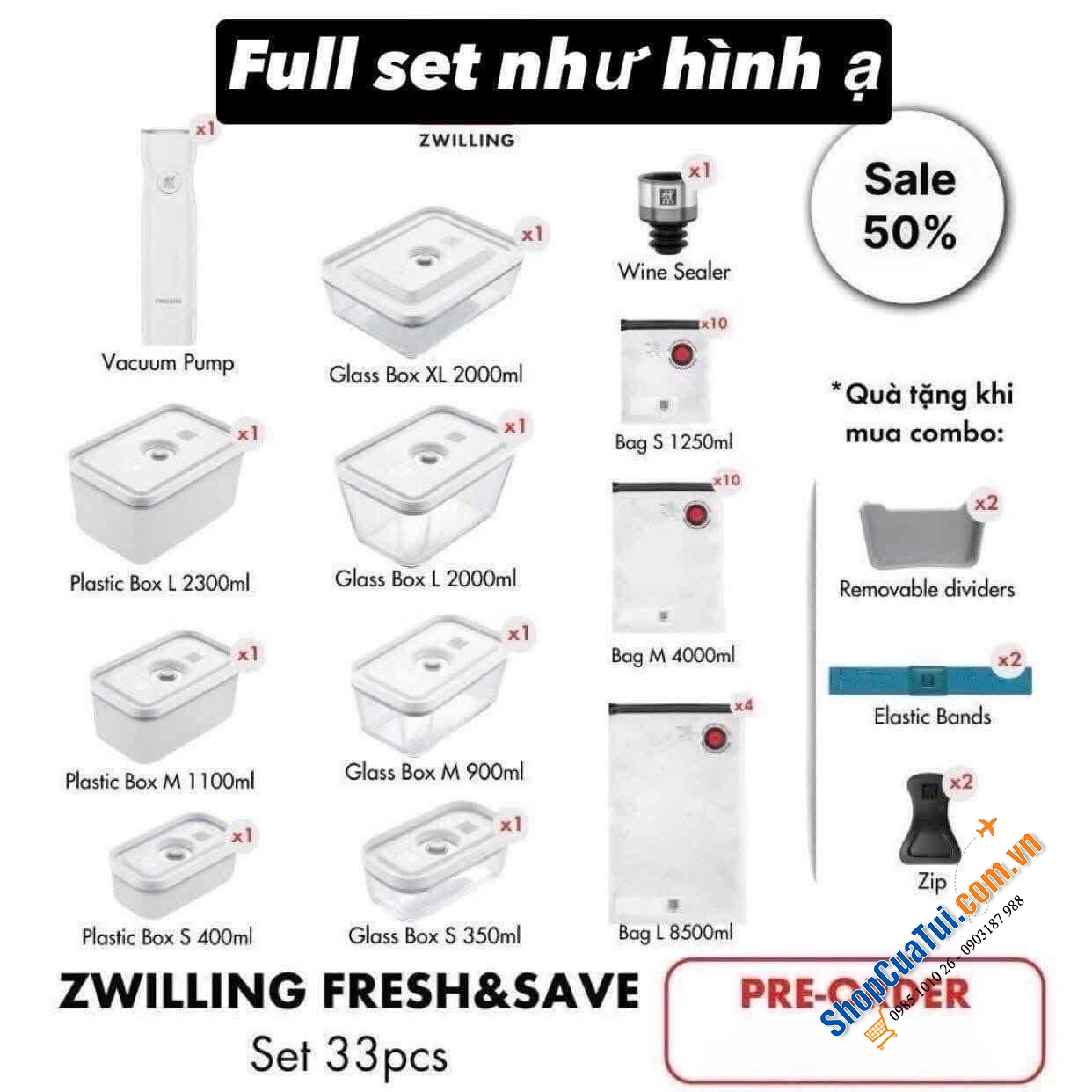 BỘ HÚT CHÂN KHÔNG 33 MÓN ZWILLING. Xịn xò nhất quả đất là đây.