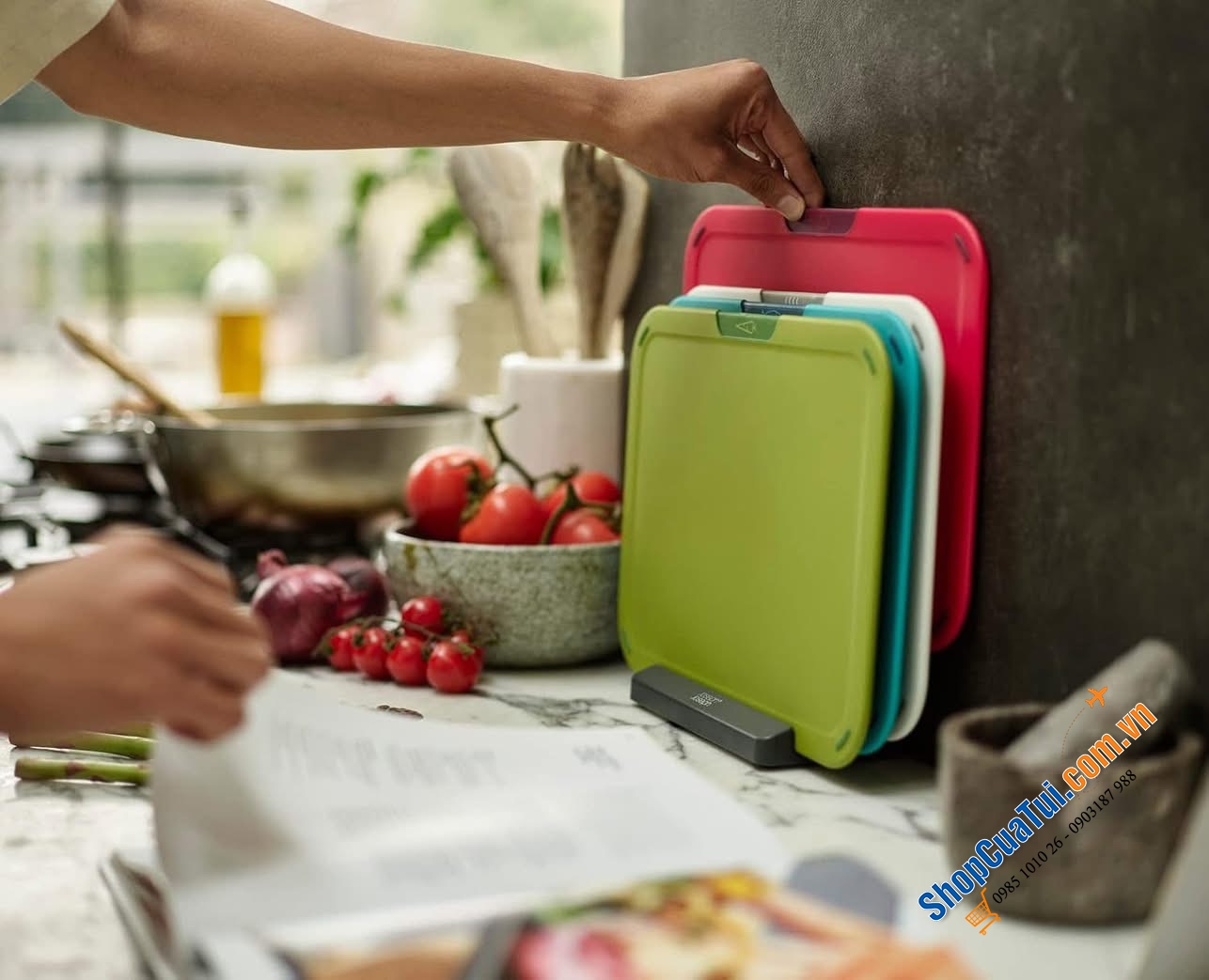Bộ 4 thớt phân loại Joseph Joseph Duo Icon (Mcolour) 60220.