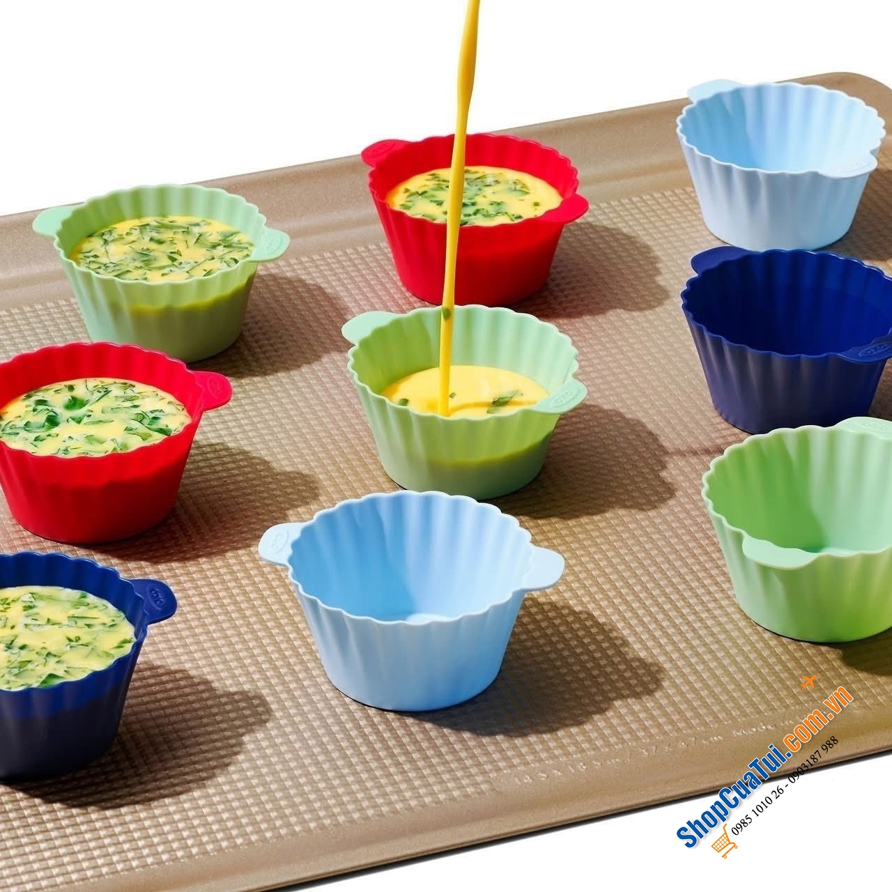 Sét cốc nướng bánh Silicon 12 món Oxo.