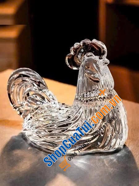 Thố pha lê gà trống Godinger Harvest Rooster.