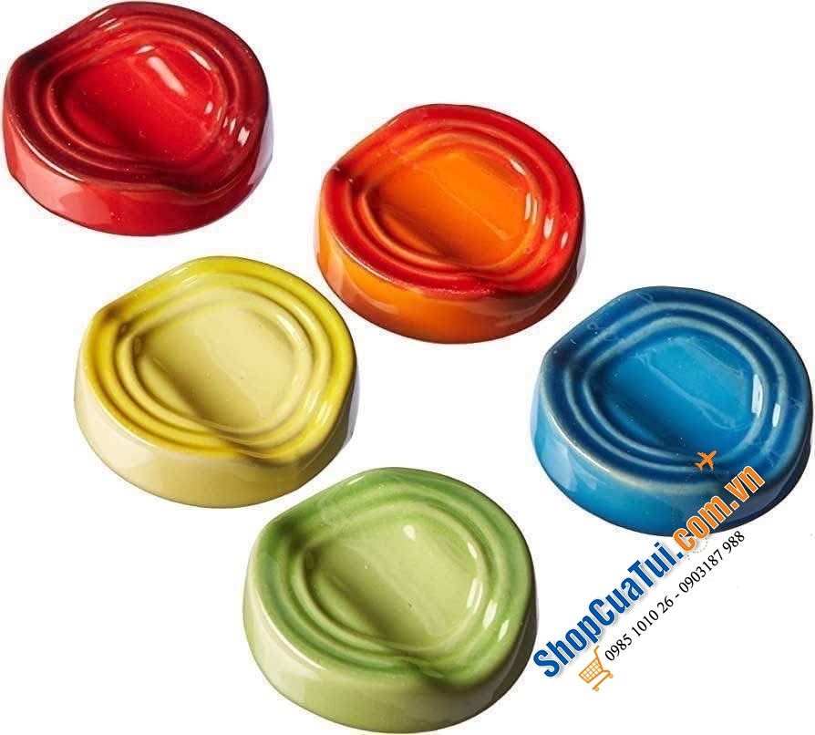 Sét 5 gác đũa cầu vồng Le Creuset loại tròn.