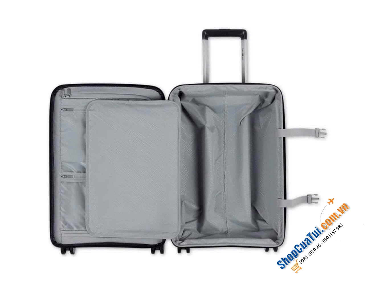 Vali laptop Samsonite Elevation Plus size cabin siu đẹp - mẫu mới nhất - có ngăn tích hợp đựng máy tính, ipad không cần mở vali.