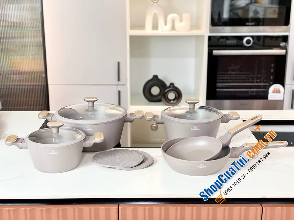 Bộ nồi 10 chi tiết Berlinger Haus với thiết kế đồng bộ từ Châu Âu.
