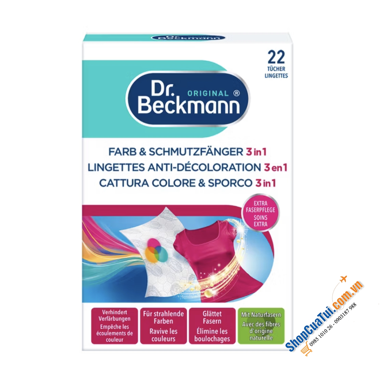 Giấy hút màu, chống loang, phai màu quần áo Dr.Beckmann Farb & Schmutz