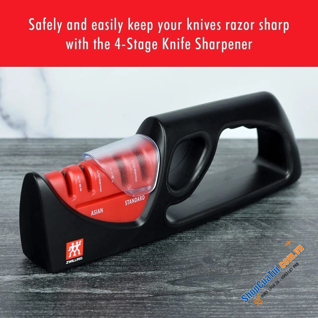 Mài dao cao cấp 4 giai đoạn Zwilling.