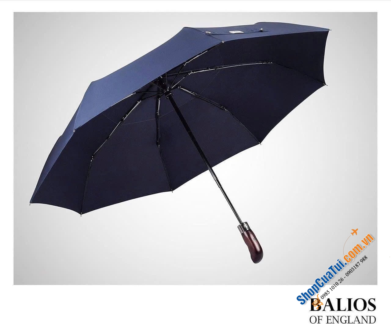 Ô đóng mở tự động Balios tay cầm bằng gỗ tự nhiên.