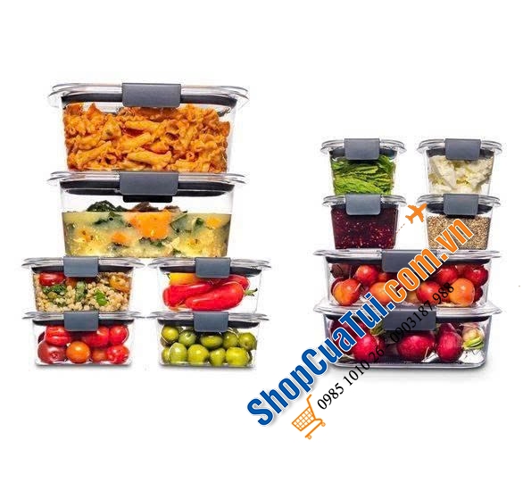 Sét hộp Tritan Rubbermaid Brilliance 24 món - Made in USA.