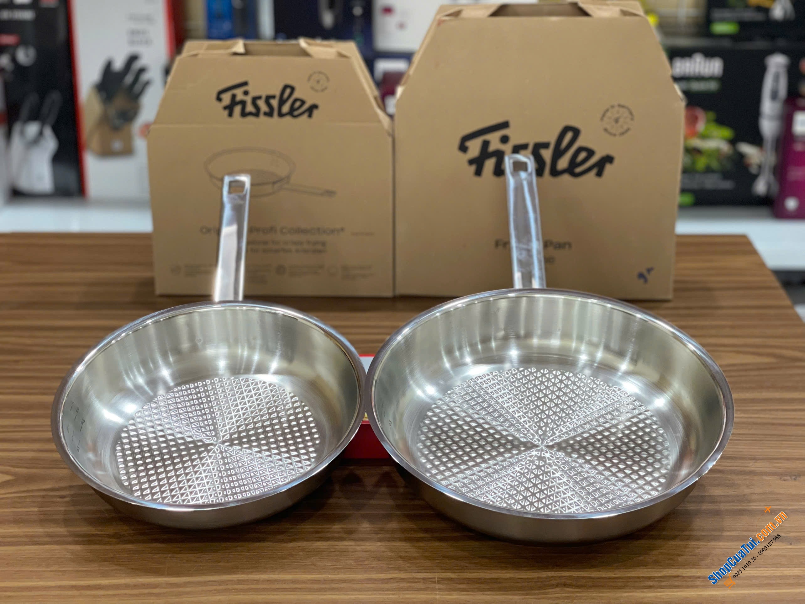 CHẢO INOX FISSLER PROFI LÒNG SẦN  - MADE IN GERMANY.
