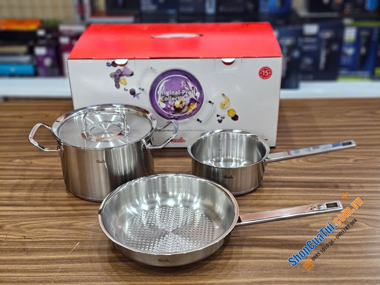Bộ nồi Fissler Profi set 3 món vung inox - Made in Germany !!!
