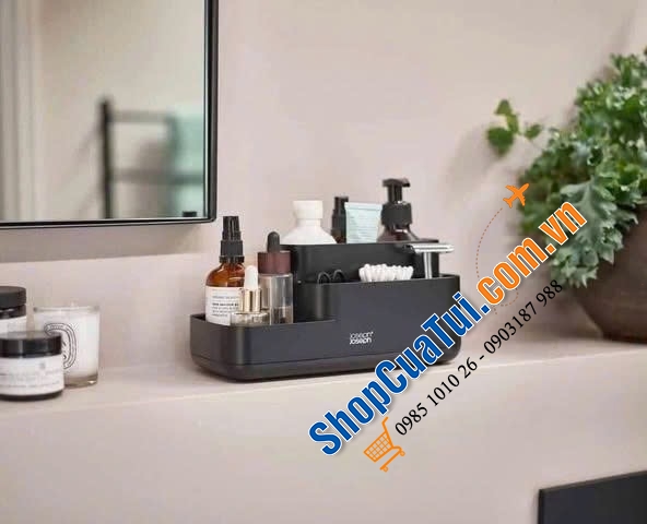 Khay đựng bàn chải mỹ phẩm nhà tắm Joseph Joseph 70600 EasyStore màu đen.