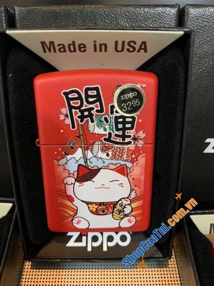 Bật lửa Zippo Mèo thần Tài phong thuỷ.