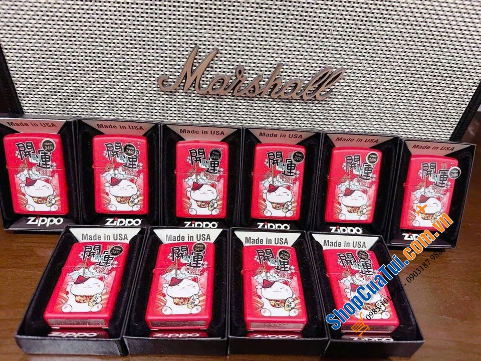Bật lửa Zippo Mèo thần Tài phong thuỷ.