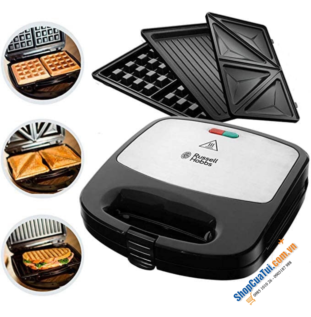 Máy nướng bánh mỳ sandwich Russell Hobbs toaster Fiesta 3in1 24540-56
