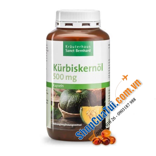 Viên uống trị tiểu đêm Sanct Bernhard Kurbiskernol Kapseln – Giải pháp từ Đức cho sức khỏe bàng quang.