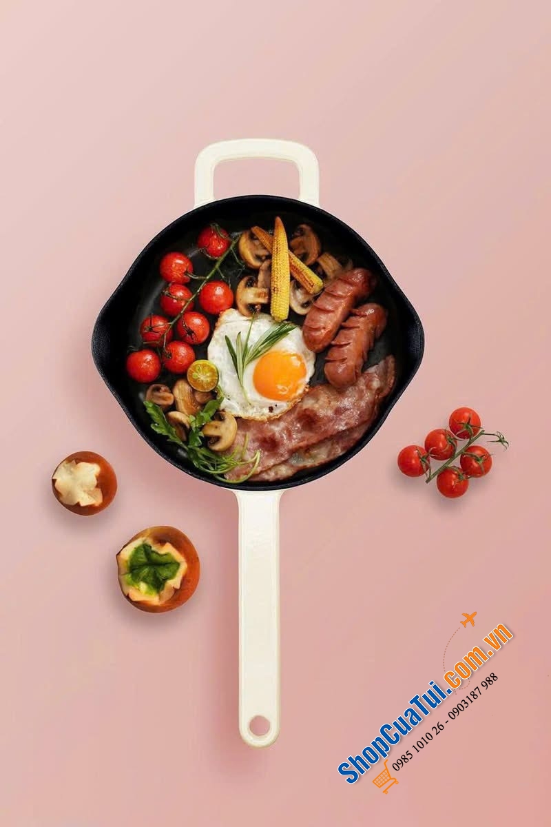 CHẢO GANG FISSLER MOMENTS COLLECTION 24 CM mầu đỏ & kem.