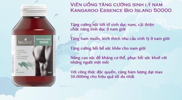 BIO ISLAND KANGAROO ESSENCE 50,000MG 90 viên- TĂNG CƯỜNG SINH LÝ NAM