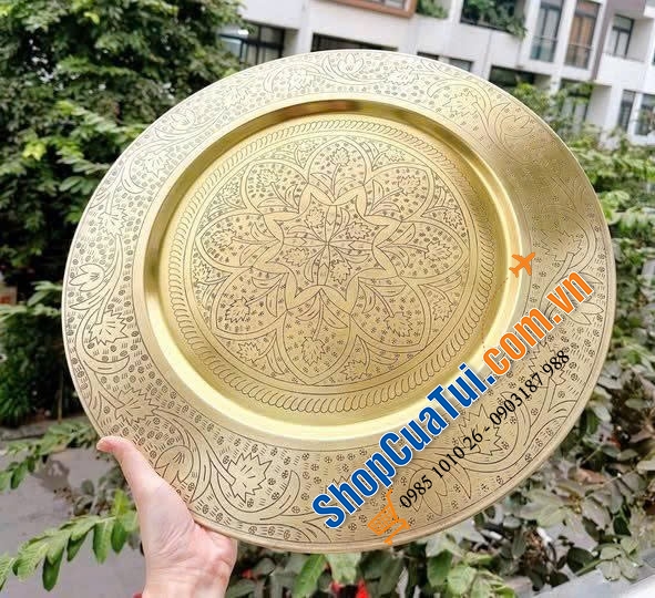 Mâm Casa Moro 50cm màu vàng.