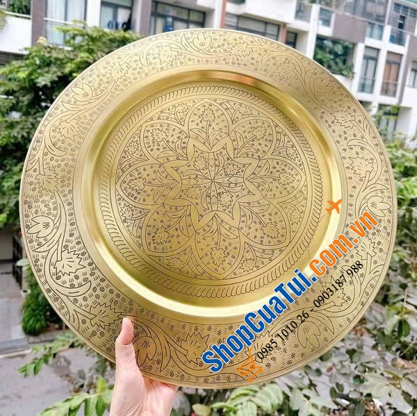Mâm Casa Moro 50cm màu vàng.