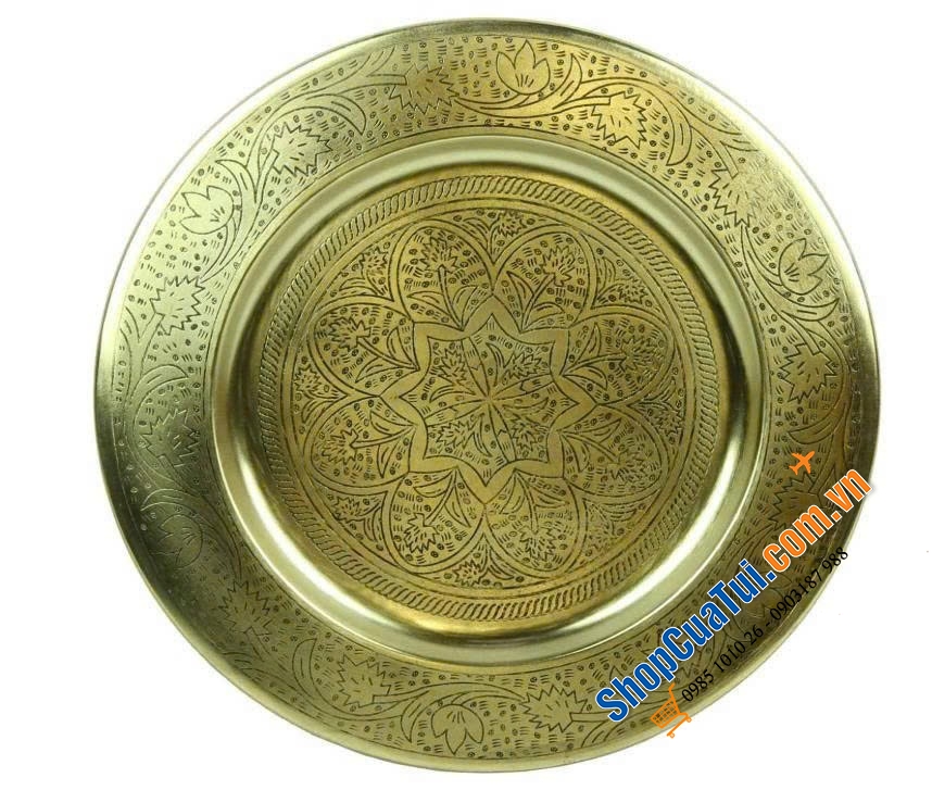 Mâm Casa Moro 50cm màu bạc và vàng.