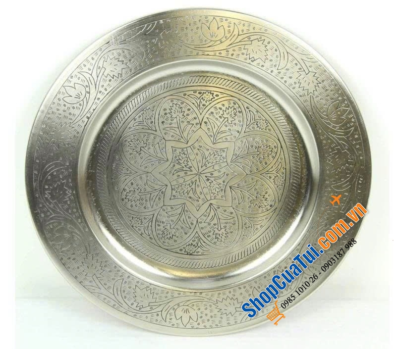 Mâm Casa Moro 50cm màu bạc và vàng.