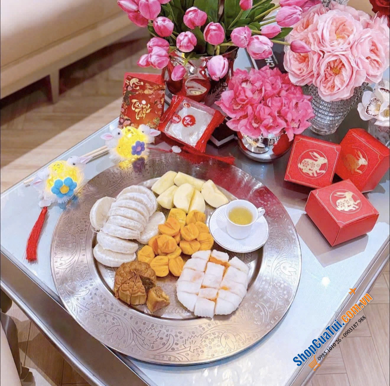 Mâm Casa Moro 50cm màu bạc và vàng.