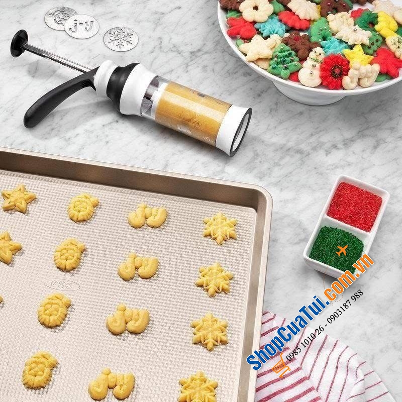 Dụng cụ ép bánh quy Oxo - làm bánh quy cực dễ.