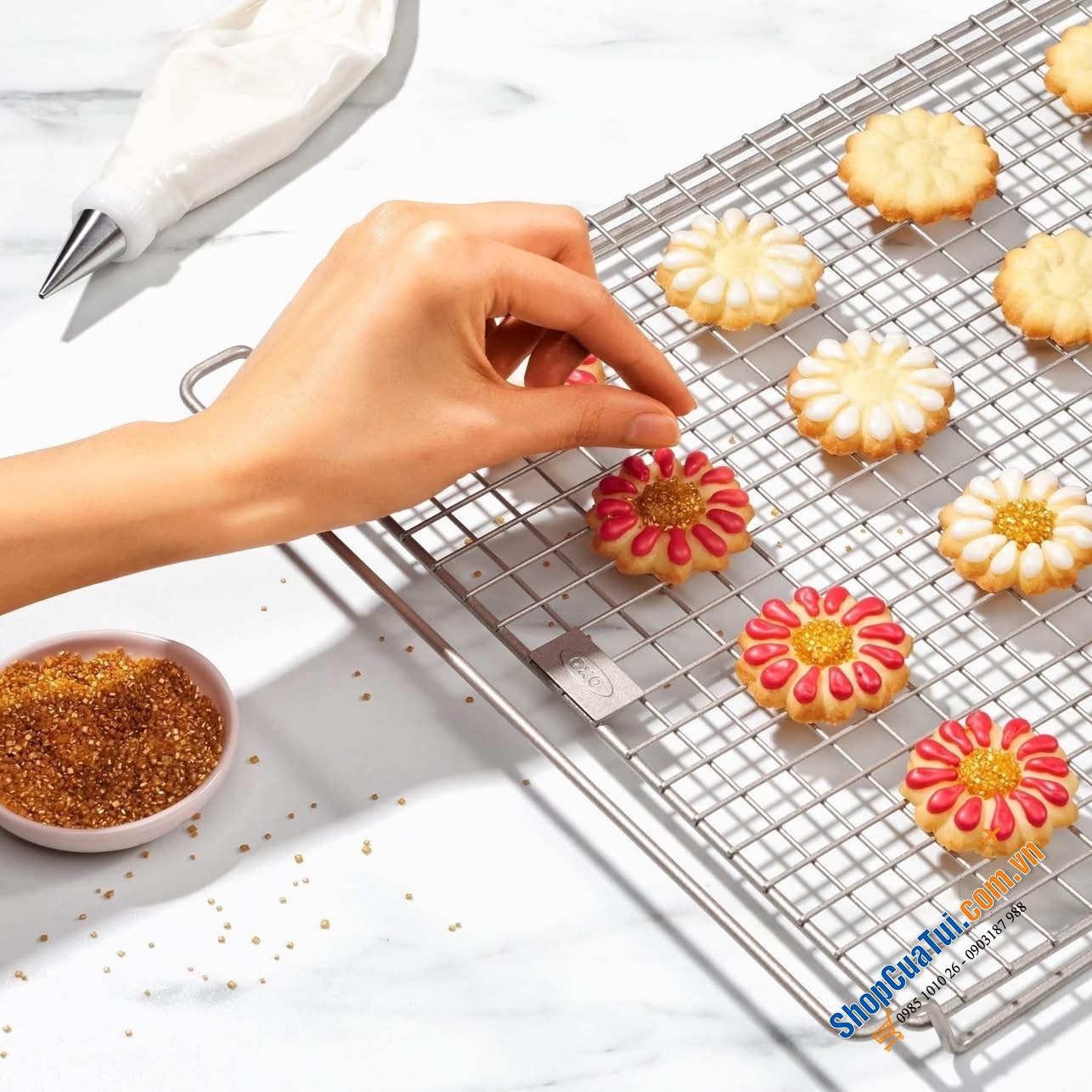 Dụng cụ ép bánh quy Oxo - làm bánh quy cực dễ.