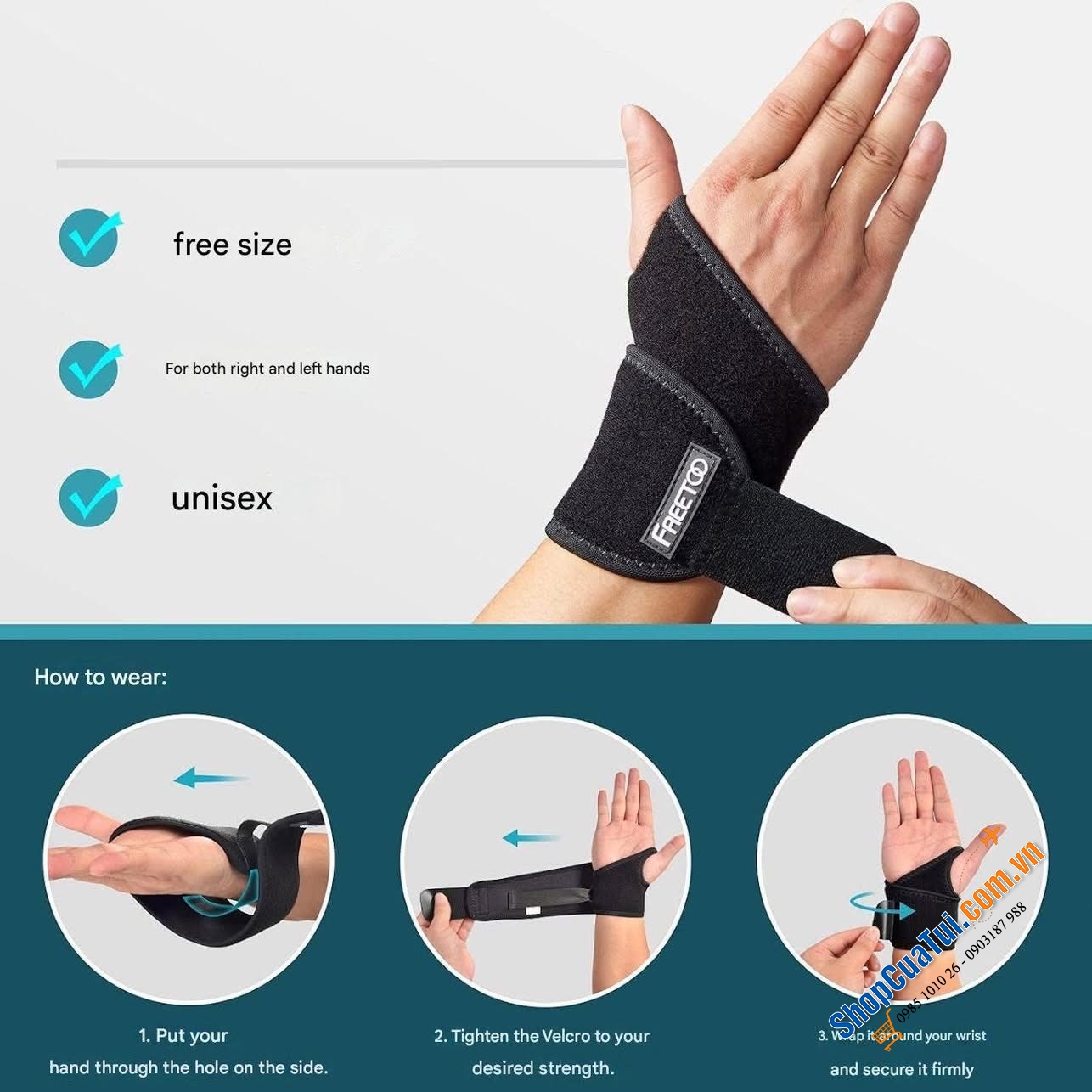 Đai bảo vệ cổ tay FREETOO.