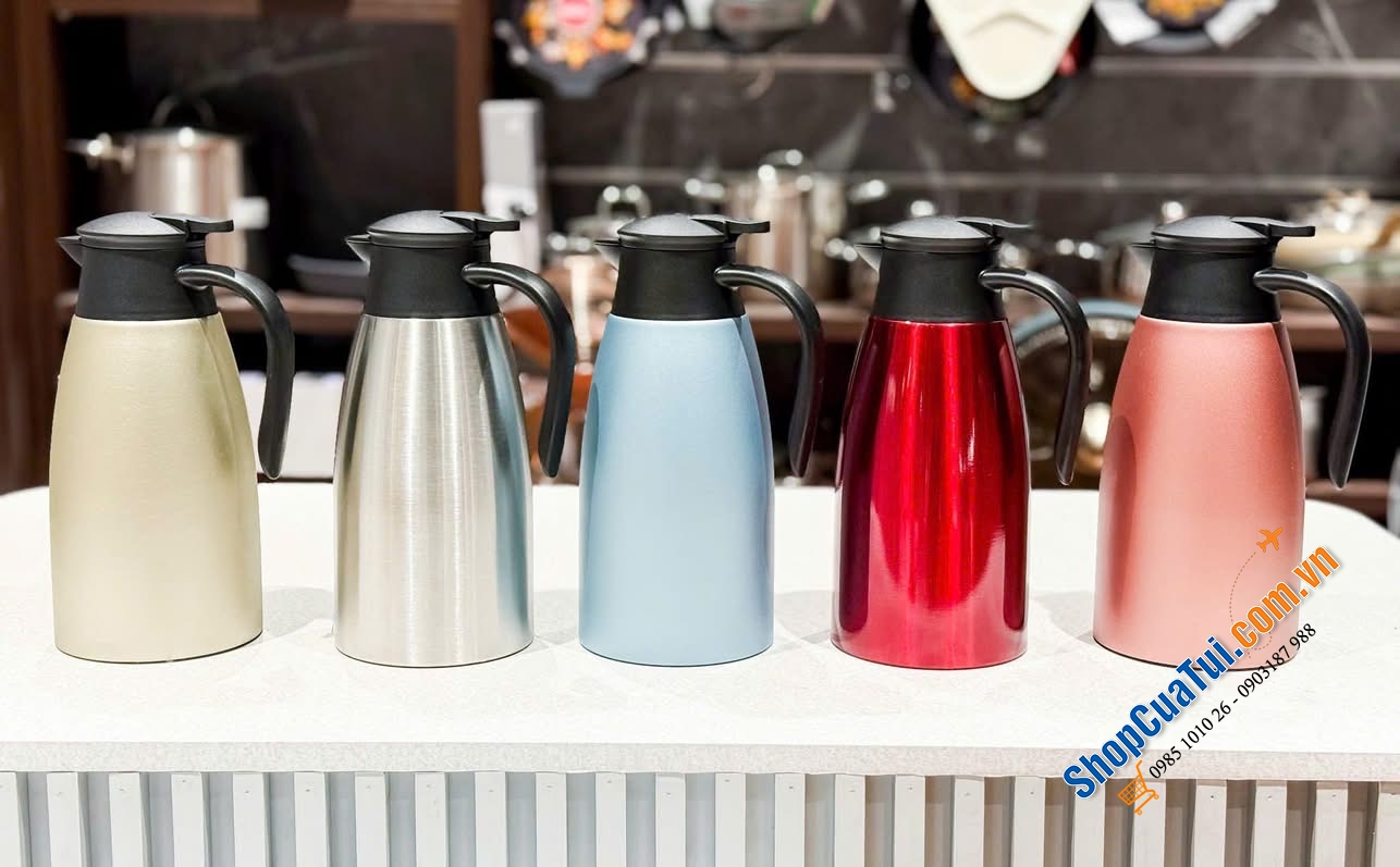 Ấm giữ nhiệt Silver Premium Thermos Flask dung tích lớn 2 lit (1 chiếc phích đích thực xinh đẹp xịn sò).