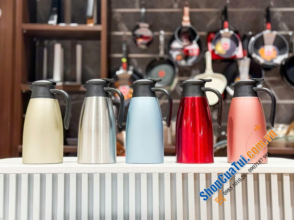 Ấm giữ nhiệt Silver Premium Thermos Flask dung tích lớn 2 lit (1 chiếc phích đích thực xinh đẹp xịn sò).