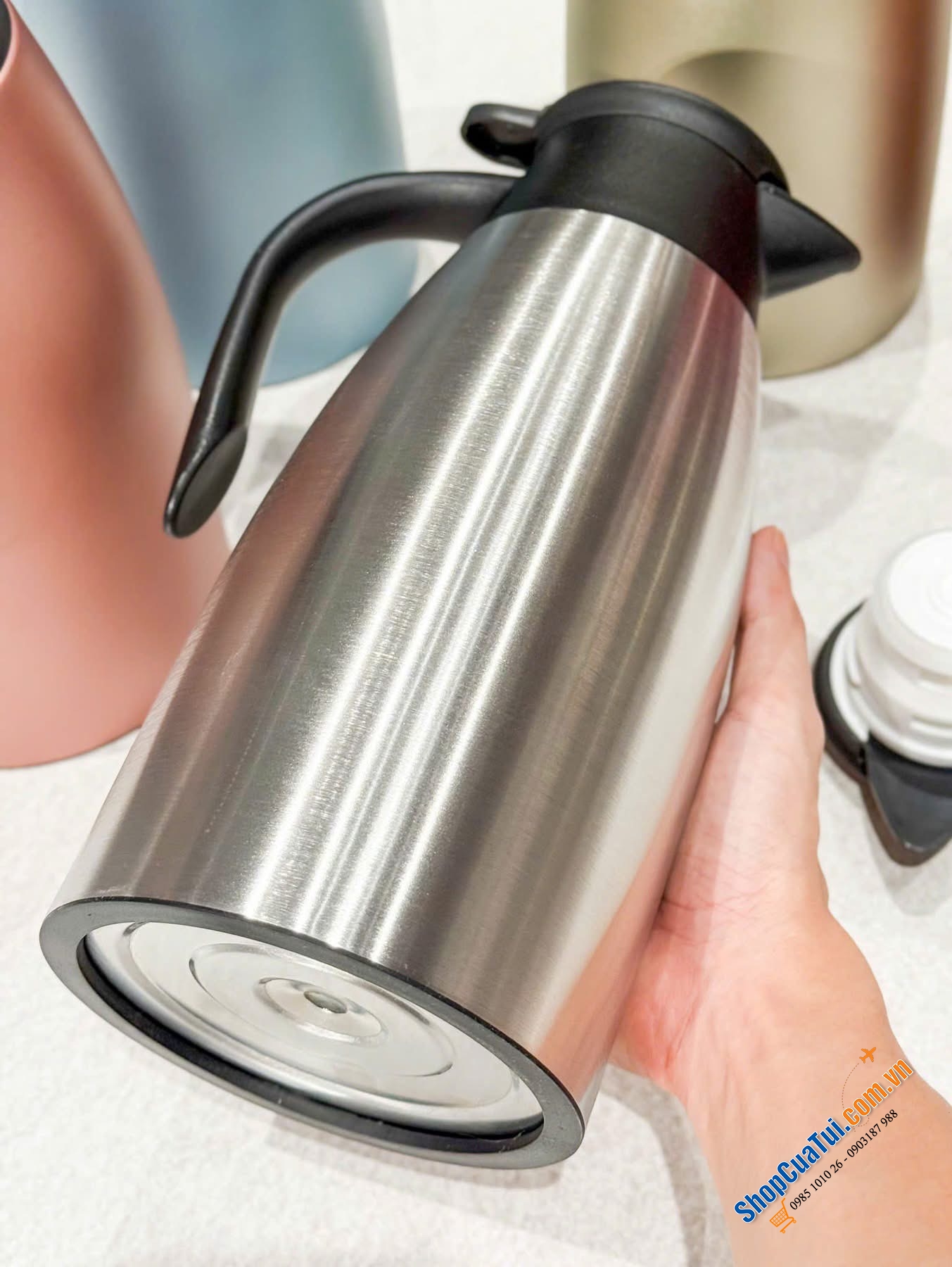 Ấm giữ nhiệt Silver Premium Thermos Flask dung tích lớn 2 lit (1 chiếc phích đích thực xinh đẹp xịn sò).