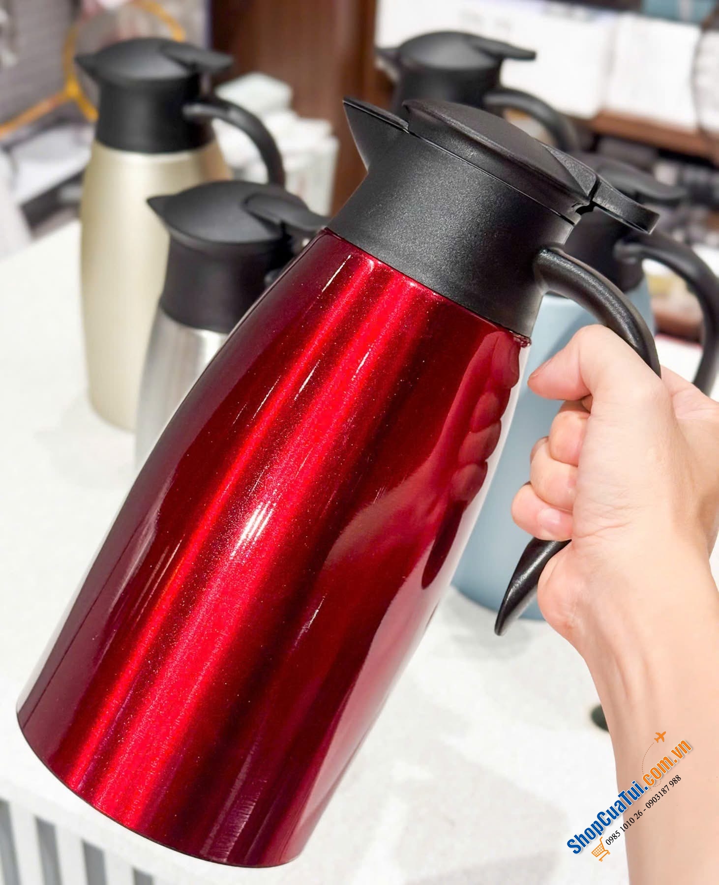 Ấm giữ nhiệt Silver Premium Thermos Flask dung tích lớn 2 lit (1 chiếc phích đích thực xinh đẹp xịn sò).