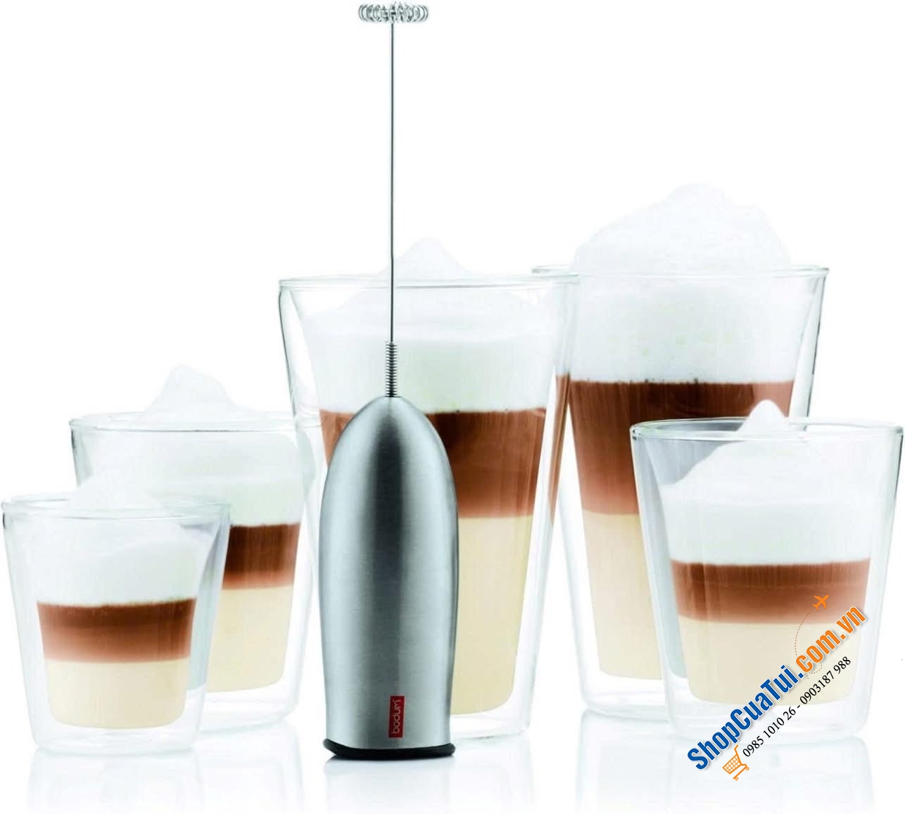 Máy tạo bọt inox cầm tay Bodum Schiuma.