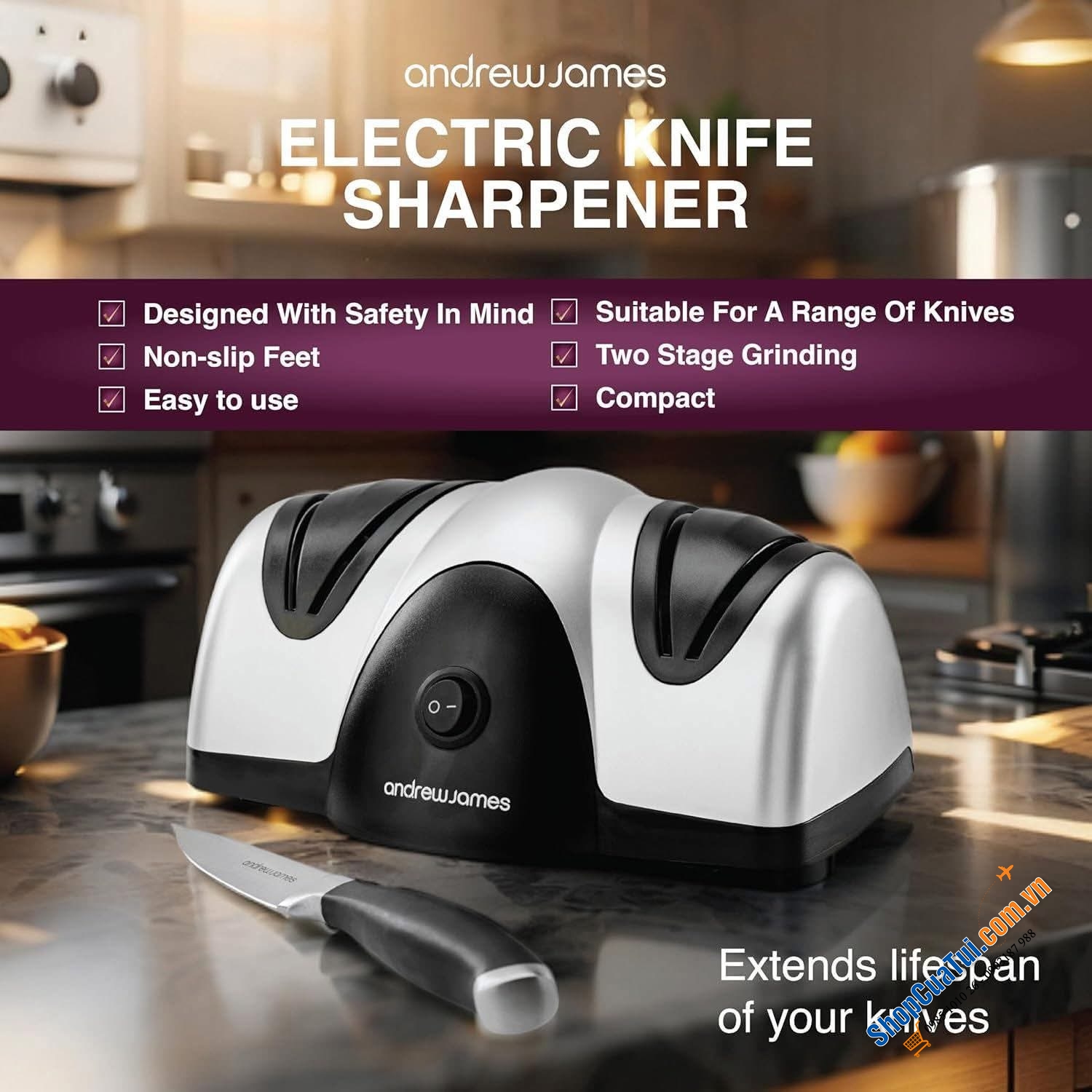 Máy mài dao điện Andrew James.