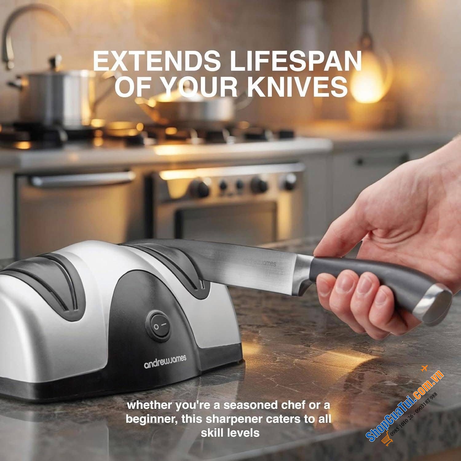 Máy mài dao điện Andrew James.