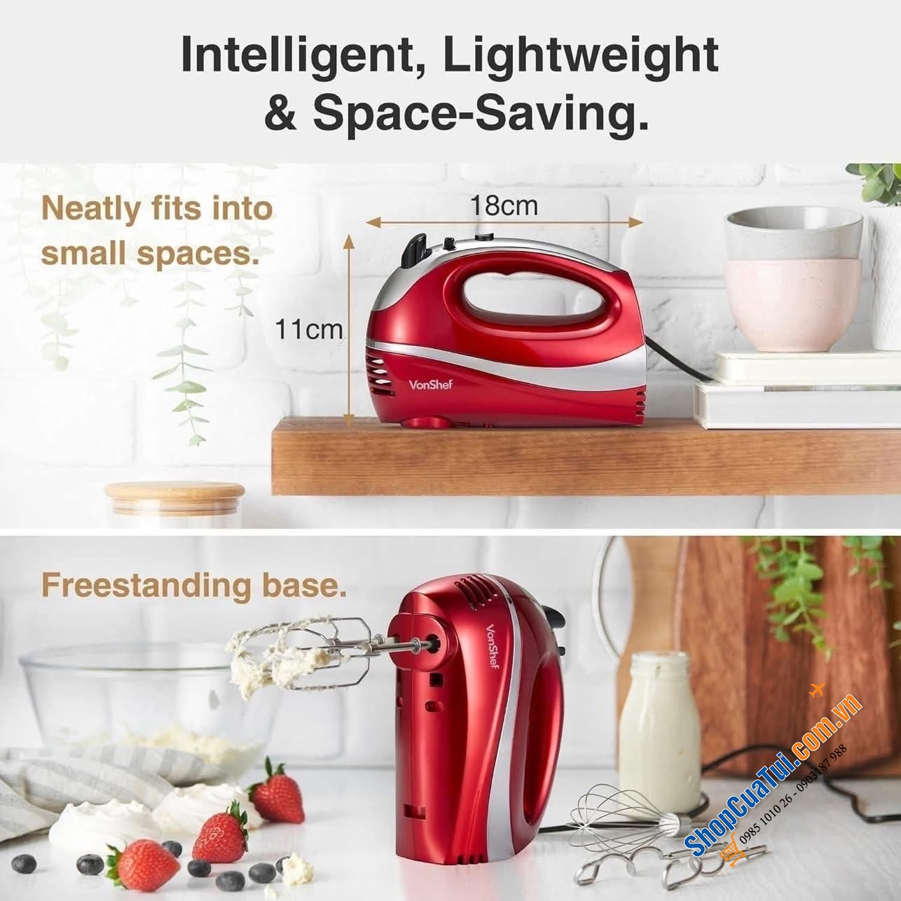 Máy trộn bột đánh trứng cầm tay Vonshef.