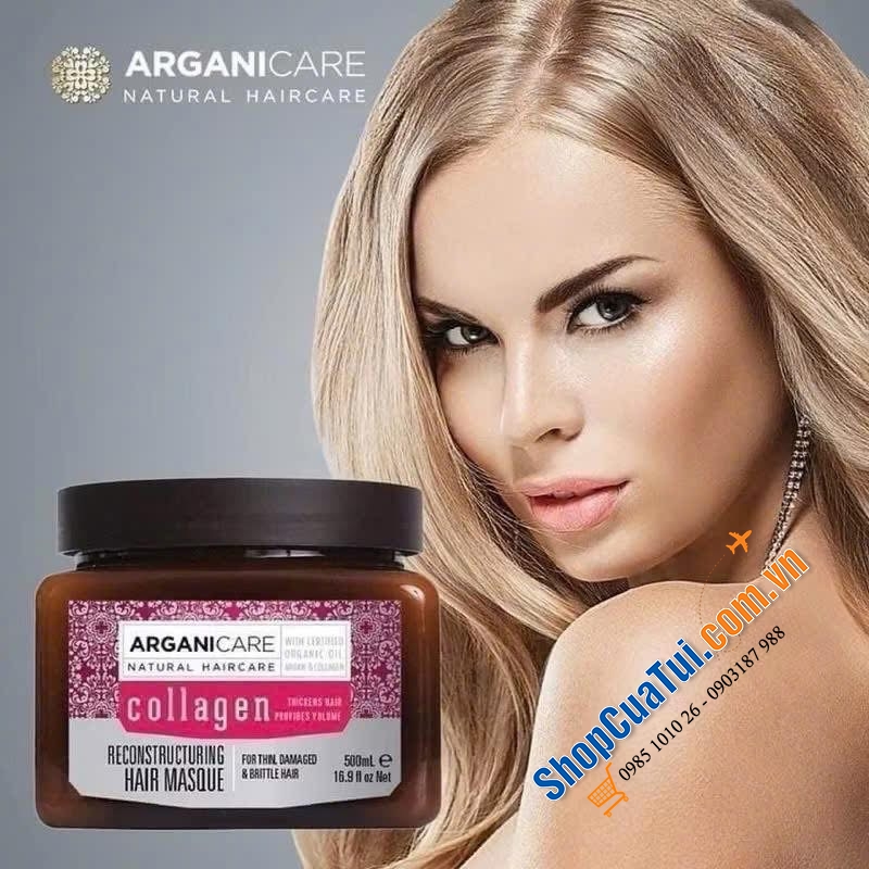 Ủ Tóc ARGANICARE Collagen 500ml hàng Đức.
