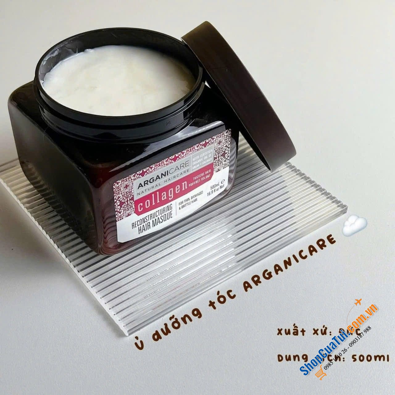 Ủ Tóc ARGANICARE Collagen 500ml hàng Đức.