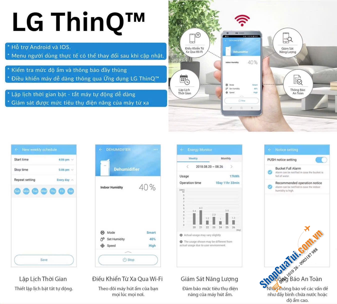 Máy hút ẩm LG Dual Inverter MD16GQSE0 16L - hút ẩm, lọc không khí & sấy quần áo 3 trong 1 cho diện tích lên tới 40m2