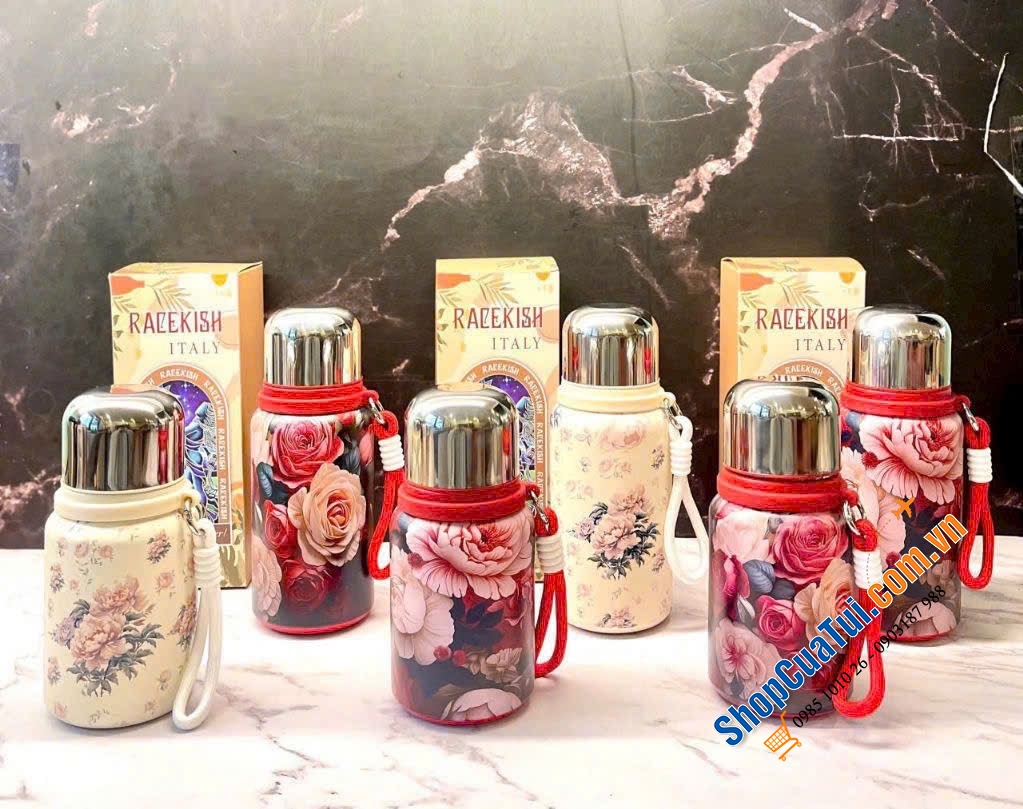 Bình Giữ Nhiệt Vintage 400ml hoặc 600ml - Xinh Yêu Khó Cưỡng